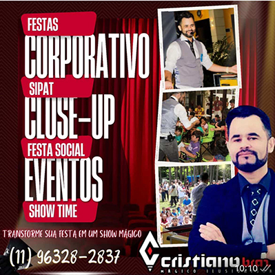 Banner do Mágico Ilusionista Cristiano Braz